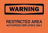 6F744 Warning Sign, 10 x 14In, BK/ORN, ENG, Text