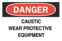 6F852 Danger Sign, 10 x 14In, R and BK/WHT, ENG