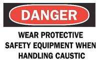 6F921 Danger Sign, 7 x 10In, R and BK/WHT, ENG