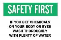6F936 Caution Sign, 10 x 14In, BK and GRN/WHT
