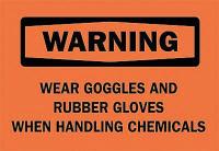 6F945 Warning Sign, 7 x 10In, BK/ORN, ENG, Text