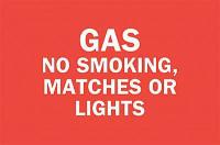 6F954 No Smoking Sign, 7 x 10In, WHT/R, ENG, Text