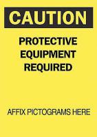 6F983 Caution Sign, 14 x 10In, BK/YEL, ENG, Text