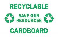 6FF23 Recycle Sign, 10 x 14In, GRN/WHT, SYM, SURF