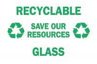 6FF24 Recycle Sign, 10 x 14In, GRN/WHT, ENG, SURF