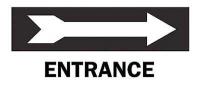 6FF32 Entrance Sign, 6-1/2 x 14In, BK/WHT, ENTR