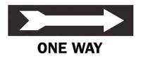 6FF46 Directional Sign, 6-1/2 x 14In, BK/WHT, OW