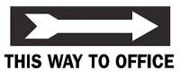 6FF52 Directional Sign, 6-1/2 x 14In, BK/WHT, ENG