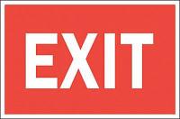 6FF67 Exit Sign, 7 x 10In, R/WHT, Exit, ENG, Text