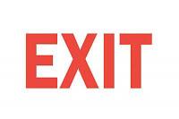 6FF69 Exit Sign, 7 x 10In, R/WHT, Exit, ENG, Text