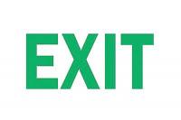 6FF70 Exit Sign, 10 x 14In, GRN/WHT, Exit, ENG