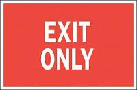 6FF74 Exit Sign, 7 x 10In, R/WHT, Exit Only, ENG