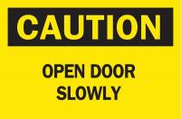 6FF97 Caution Sign, 7 x 10In, BK/YEL, ENG, Text