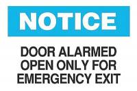 6FG15 Fire Door Sign, 7 x 10In, BK and BL/WHT