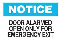 6FG16 Fire Door Sign, 10 x 14In, BK and BL/WHT