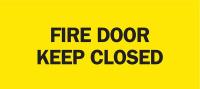 6FG34 Fire Door Sign, 3-1/2 x 10In, BK/YEL, ENG