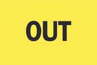 6FG42 Door Sign, 10 x 14In, BK/YEL, Out, ENG, Text