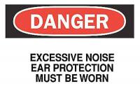 6FG78 Danger Sign, 10 x 14In, R and BK/WHT, ENG