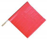 6FGK6 Handheld Warning Flag, Red, 24 x 24 In