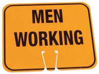 6FGL2 Traffic Cone Sign, Org/Black, Men Working