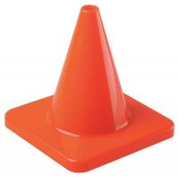 6FGY7 Traffic Cone, 6 In.Fluorescent Red/Orange