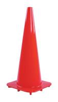 6FGZ2 Traffic Cone, 28In, Fluorescent Red/Orange