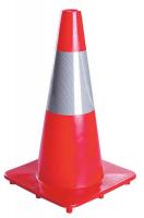 6FGZ4 Traffic Cone, 18In, Fluorescent Red/Orange