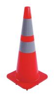 6FGZ5 Traffic Cone, 28In, Fluorescent Red/Orange