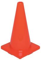 6FGZ7 Traffic Cone, 18In, Fluorescent Red/Orange