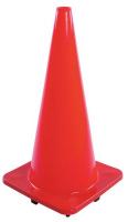 6FGZ8 Traffic Cone, 28In, Fluorescent Red/Orange