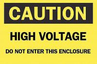 6FH09 Caution Sign, 7 x 10In, BK/YEL, ENG, Text, HV