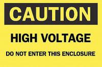 6FH10 Caution Sign, 10 x 14In, BK/YEL, ENG, Text