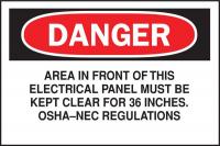 6FH22 Danger Sign, 10 x 14In, R and BK/WHT, ENG