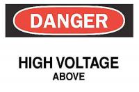 6FH32 Danger Sign, 7 x 10In, R and BK/WHT, HV ABV