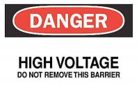 6FH37 Danger Sign, 10 x 14In, R and BK/WHT, ENG