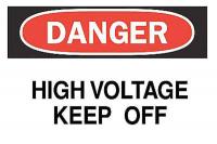 6FH40 Danger Sign, 7 x 10In, R and BK/WHT, ENG, HV