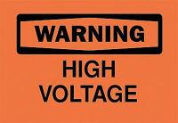 6FH72 Warning Sign, 7 x 10In, BK/ORN, HV, ENG, Text