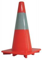 6FHA0 Traffic Cone, 18In, Fluorescent Red/Orange