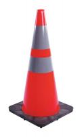 6FHC3 Traffic Cone, 28In, Fluorescent Red/Orange