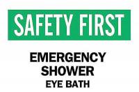 6FJ59 Safety Shower Sign, 10 x 14In, ENG, Text