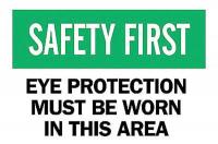 6FJ60 Caution Sign, 7 x 10In, GRN and BK/WHT, ENG