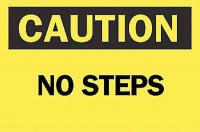 6FJ87 Caution Sign, 7 x 10In, BK/YEL, No Steps