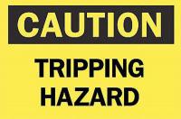 6FJ96 Caution Sign, 7 x 10In, BK/YEL, TRP Hazard