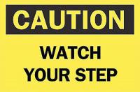 6FK01 Caution Sign, 7 x 10In, BK/YEL, ENG, Text