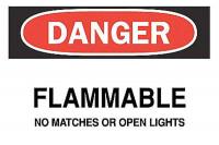 6FK57 Danger Sign, 7 x 10In, R and BK/WHT, ENG