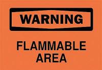 6FK76 Warning Sign, 7 x 10In, BK/ORN, FLMB Area