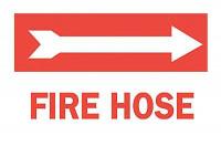 6FL21 Fire Hose Sign, 10 x 14In, R/WHT, FH, ENG