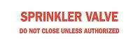 6FL44 Fire Sprinkler Control Valve Sign, R/WHT