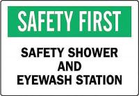 6FL70 Safety Shower Sign, 10 x 14In, ENG, Text