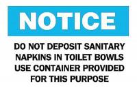 6FN31 Notice Sign, 7 x 10In, BL and BK/WHT, ENG